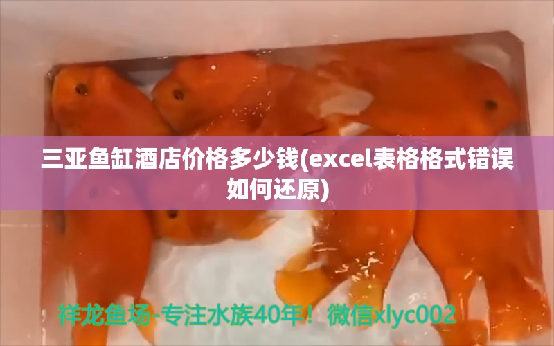 三亞魚缸酒店價(jià)格多少錢(excel表格格式錯(cuò)誤如何還原) 魚缸水泵