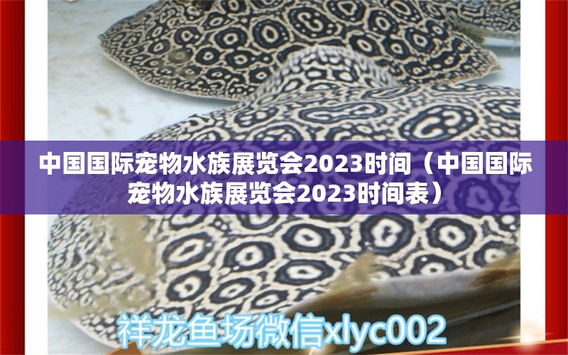 中國國際寵物水族展覽會2023時間（中國國際寵物水族展覽會2023時間表） 水族展會