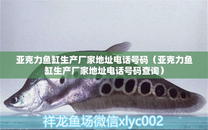 亞克力魚(yú)缸生產(chǎn)廠家地址電話號(hào)碼（亞克力魚(yú)缸生產(chǎn)廠家地址電話號(hào)碼查詢） 祥龍水族醫(yī)院