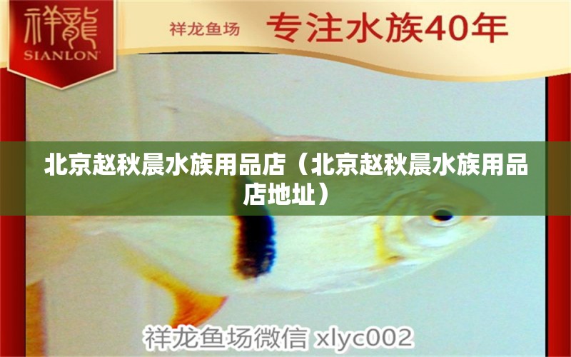 北京趙秋晨水族用品店（北京趙秋晨水族用品店地址）