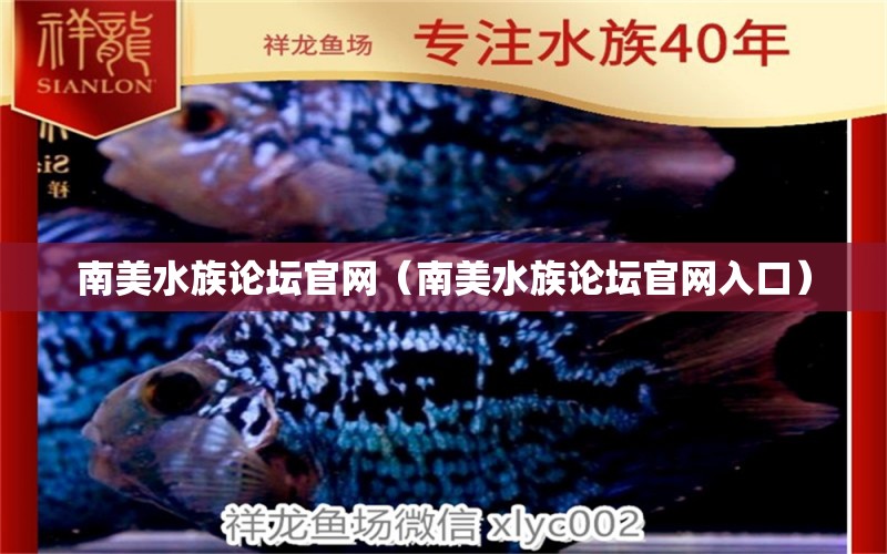 南美水族論壇官網(wǎng)（南美水族論壇官網(wǎng)入口）