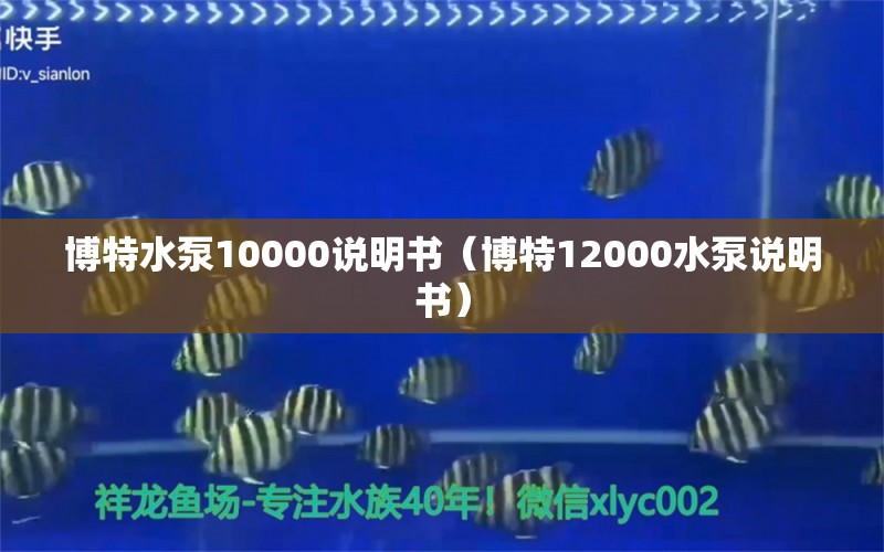 博特水泵10000說明書（博特12000水泵說明書）