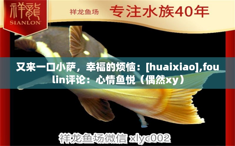 又來一口小薩，幸福的煩惱：[huaixiao],foulin評論：心情魚悅（偶然xy） 觀賞魚論壇 第2張