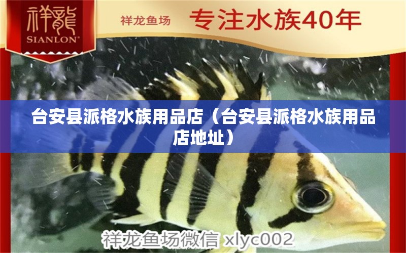 臺(tái)安縣派格水族用品店（臺(tái)安縣派格水族用品店地址） 水族用品