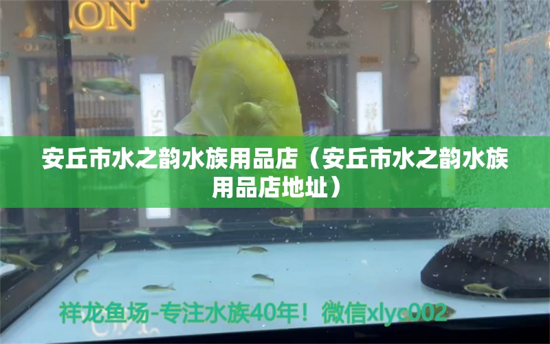 安丘市水之韻水族用品店（安丘市水之韻水族用品店地址） 水族用品