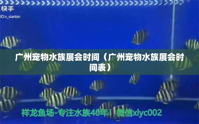 廣州寵物水族展會時間（廣州寵物水族展會時間表）