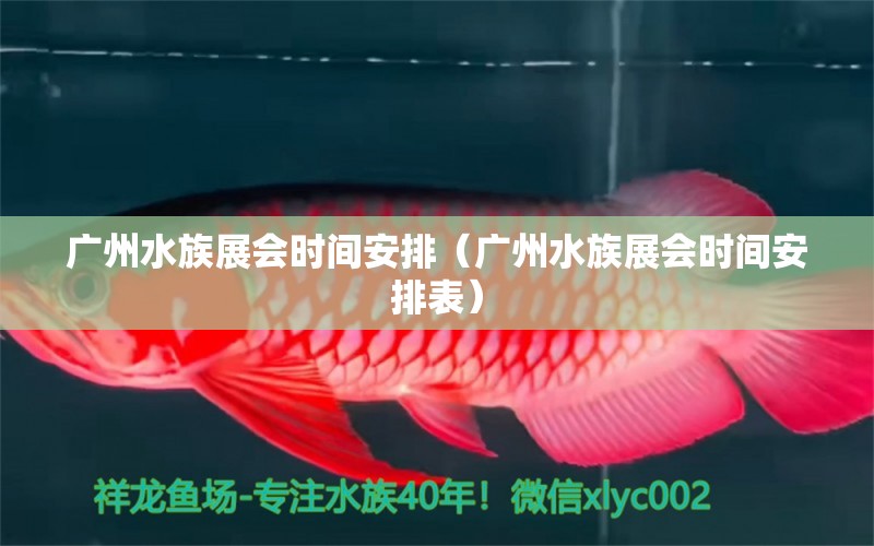 廣州水族展會(huì)時(shí)間安排（廣州水族展會(huì)時(shí)間安排表）