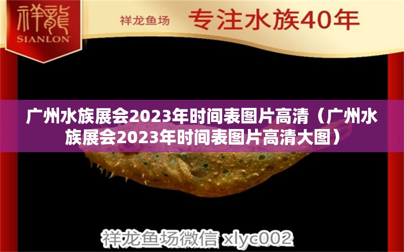 廣州水族展會2023年時間表圖片高清（廣州水族展會2023年時間表圖片高清大圖） 水族展會