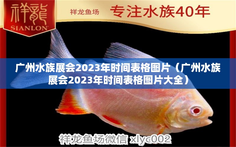 廣州水族展會(huì)2023年時(shí)間表格圖片（廣州水族展會(huì)2023年時(shí)間表格圖片大全）