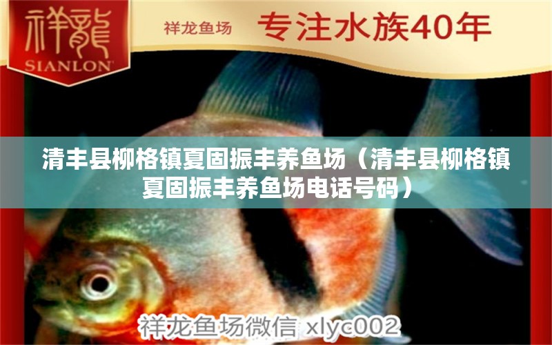 清豐縣柳格鎮(zhèn)夏固振豐養(yǎng)魚場(chǎng)（清豐縣柳格鎮(zhèn)夏固振豐養(yǎng)魚場(chǎng)電話號(hào)碼） 全國(guó)水族館企業(yè)名錄