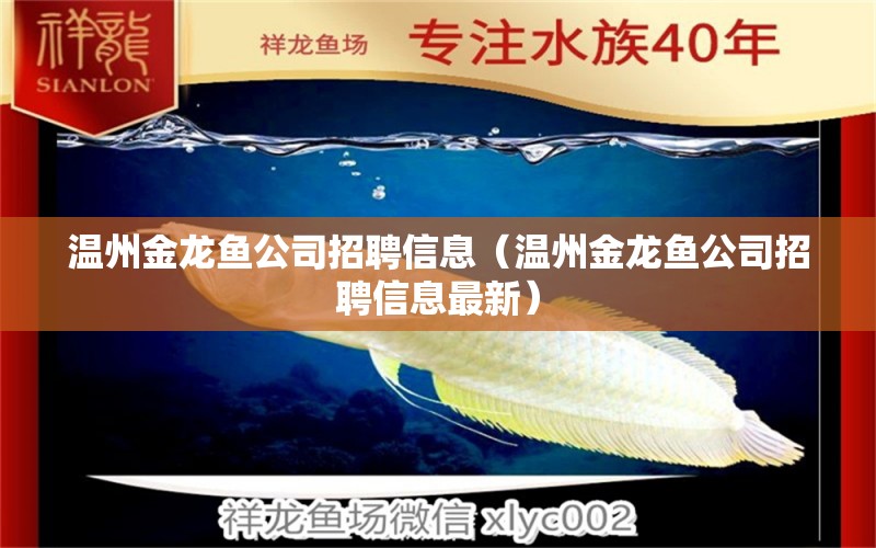 溫州金龍魚(yú)公司招聘信息（溫州金龍魚(yú)公司招聘信息最新）