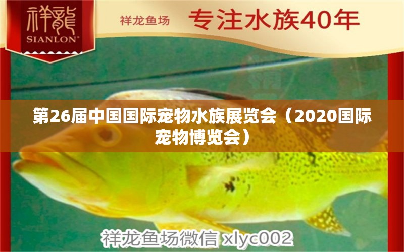 第26屆中國(guó)國(guó)際寵物水族展覽會(huì)（2020國(guó)際寵物博覽會(huì)）