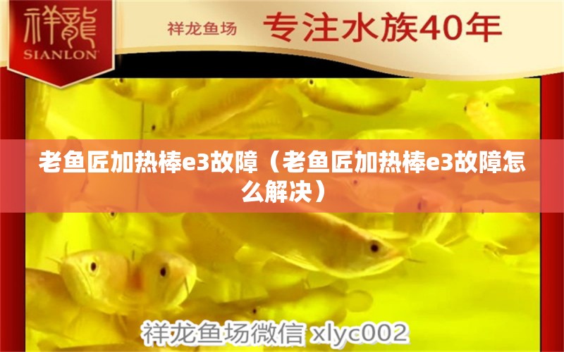 老魚匠加熱棒e3故障（老魚匠加熱棒e3故障怎么解決）