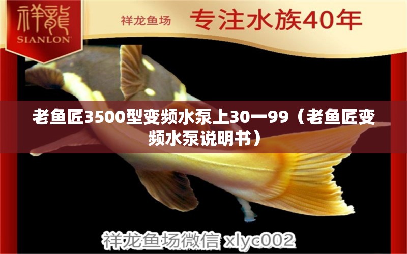 老魚匠3500型變頻水泵上30一99（老魚匠變頻水泵說(shuō)明書） 老魚匠