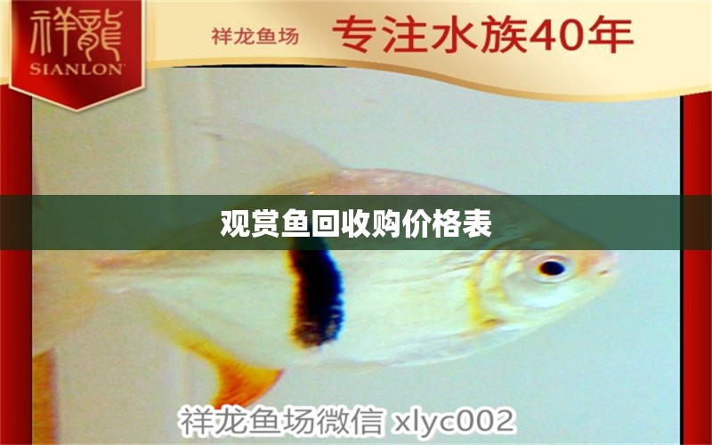 觀賞魚回收購價格表