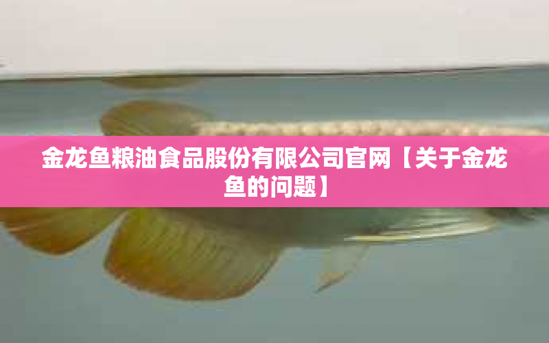 金龍魚(yú)糧油食品股份有限公司官網(wǎng)【關(guān)于金龍魚(yú)的問(wèn)題】 水族問(wèn)答 第1張