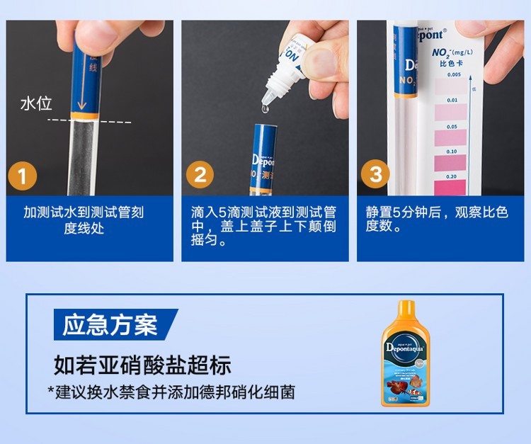 大禹德邦亞硝酸鹽測試劑PHNO2NH3淡海水質(zhì)氨氮阿摩尼亞余氯檢測 黃金眼鏡蛇雷龍魚 第34張