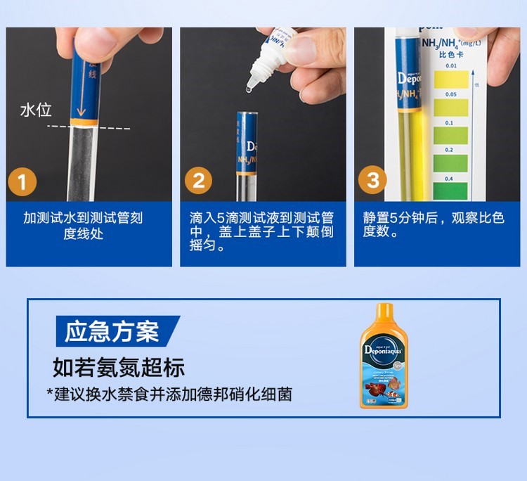 大禹德邦亞硝酸鹽測試劑PHNO2NH3淡海水質(zhì)氨氮阿摩尼亞余氯檢測 黃金眼鏡蛇雷龍魚 第32張