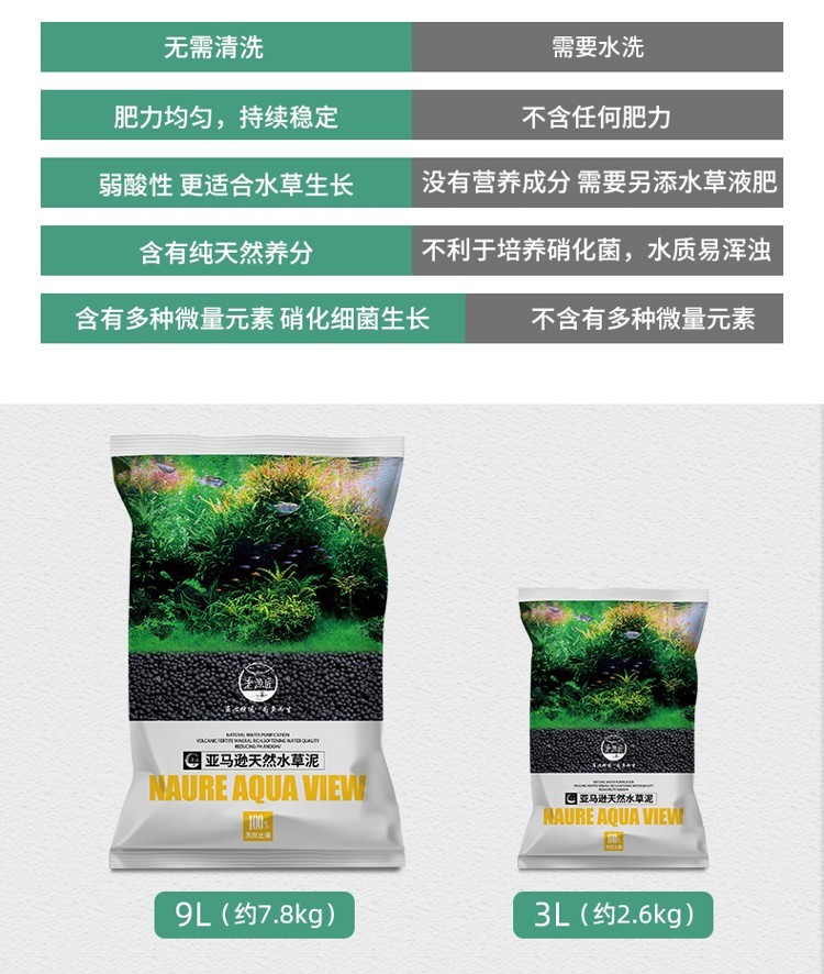 老漁匠魚缸造景水草泥不渾水不粉化水族箱草缸底砂土亞馬遜免清洗 魚缸/水族箱 第36張