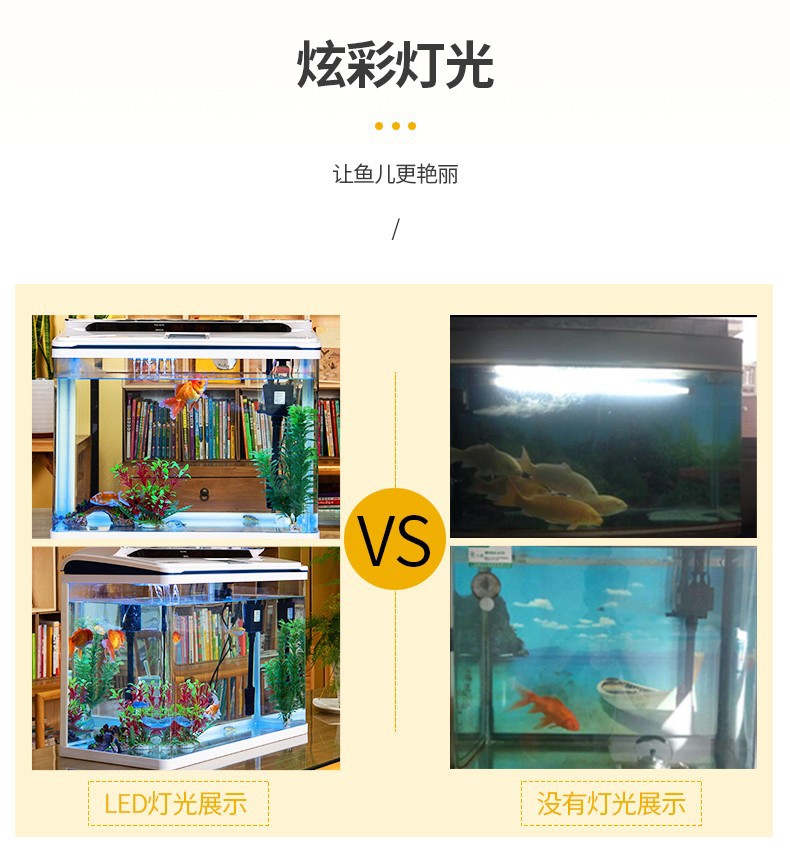 魚缸水族箱金魚缸生態(tài)魚缸過(guò)濾器玻璃魚缸懶人家用客廳彩燈魚缸壞小寵 魚缸/水族箱 第95張