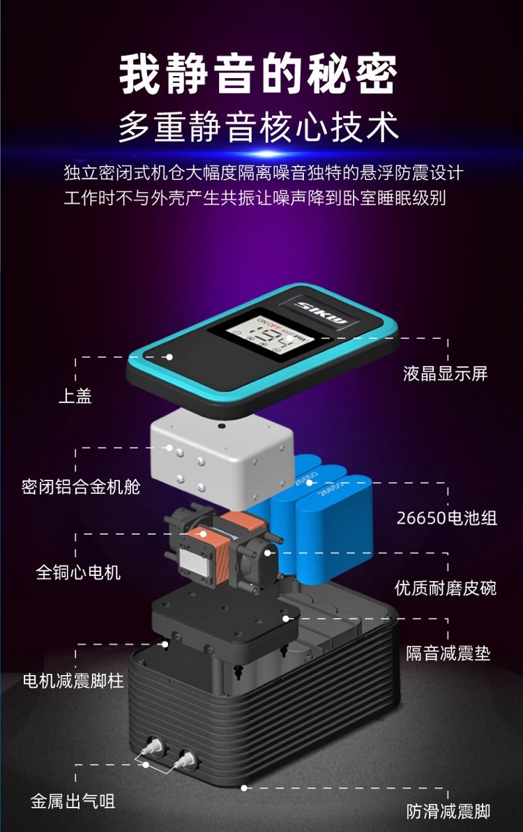 SIKW交直流氧氣泵魚缸增氧泵靜音大功率便攜式充電兩用養(yǎng)魚充氧泵 B級過背金龍魚 第29張