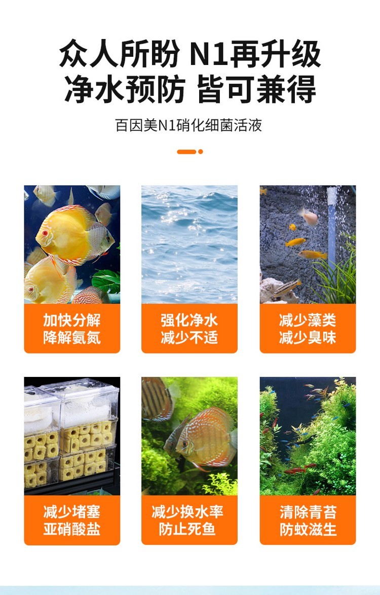 硝化細菌魚缸用水族凈水劑液體硝化菌活菌養(yǎng)魚用品百因美消化細菌 硝化細菌 第40張