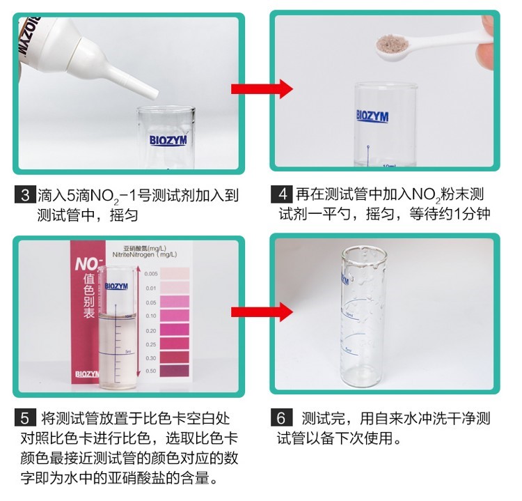 百因美亞硝酸鹽測試劑PHNO2:NH3淡海水魚缸質(zhì)氨氮阿摩尼亞檢測 海水魚 第21張