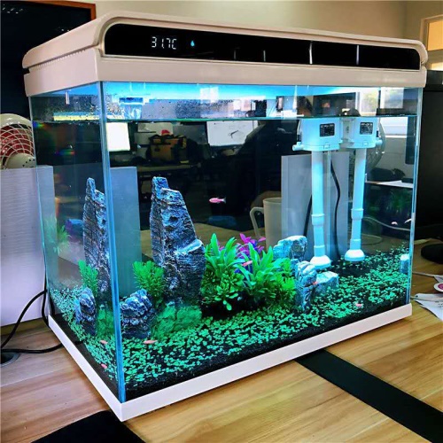 森森（SUNSUN）森森超白玻璃小魚缸客廳小型桌面家用水族箱 魚缸/水族箱 第7張