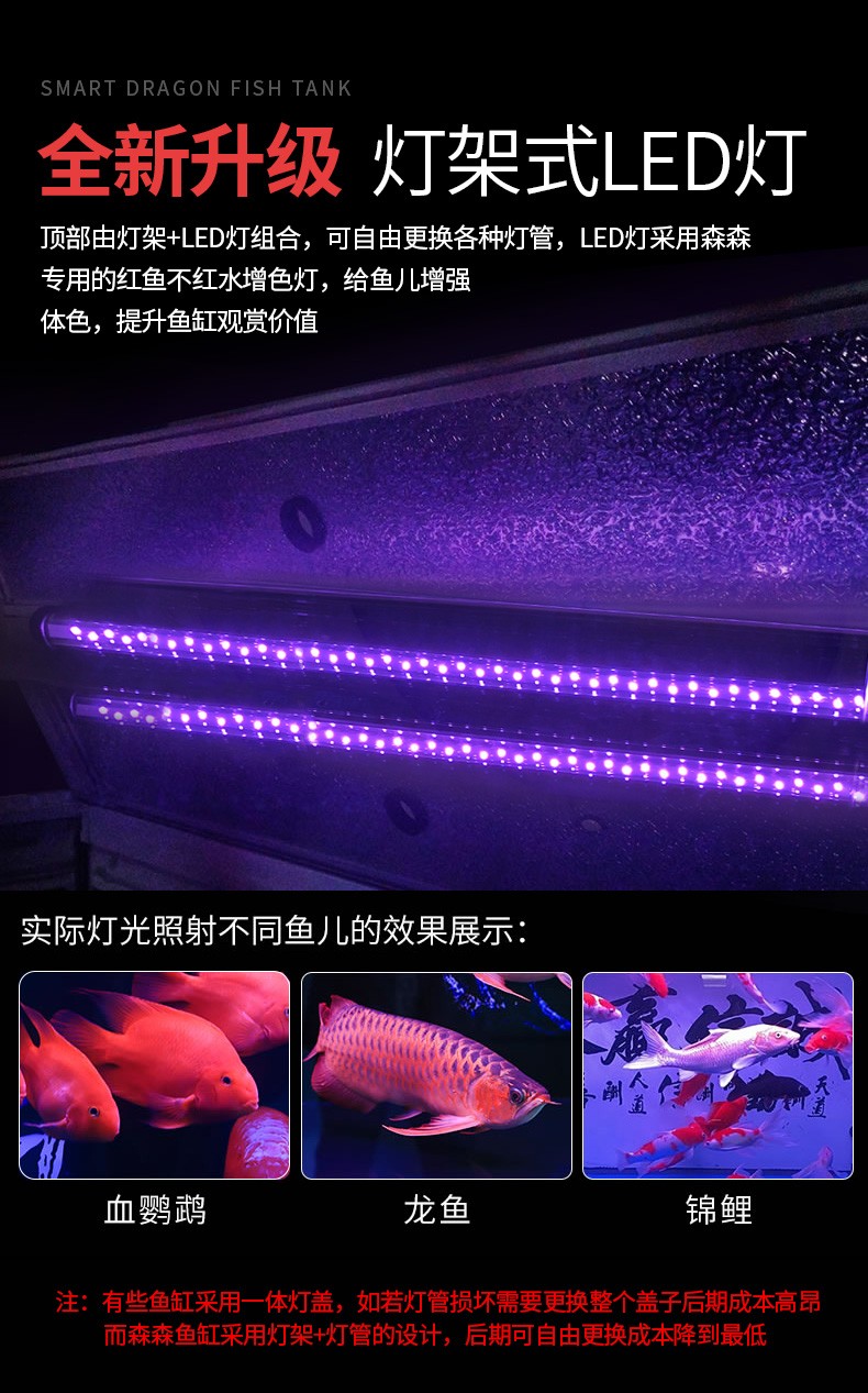 （免費入戶安裝破損包賠）全新升級森森超白魚缸大型魚缸水族箱中型生態(tài)魚缸底濾金魚缸 魚缸/水族箱 第49張