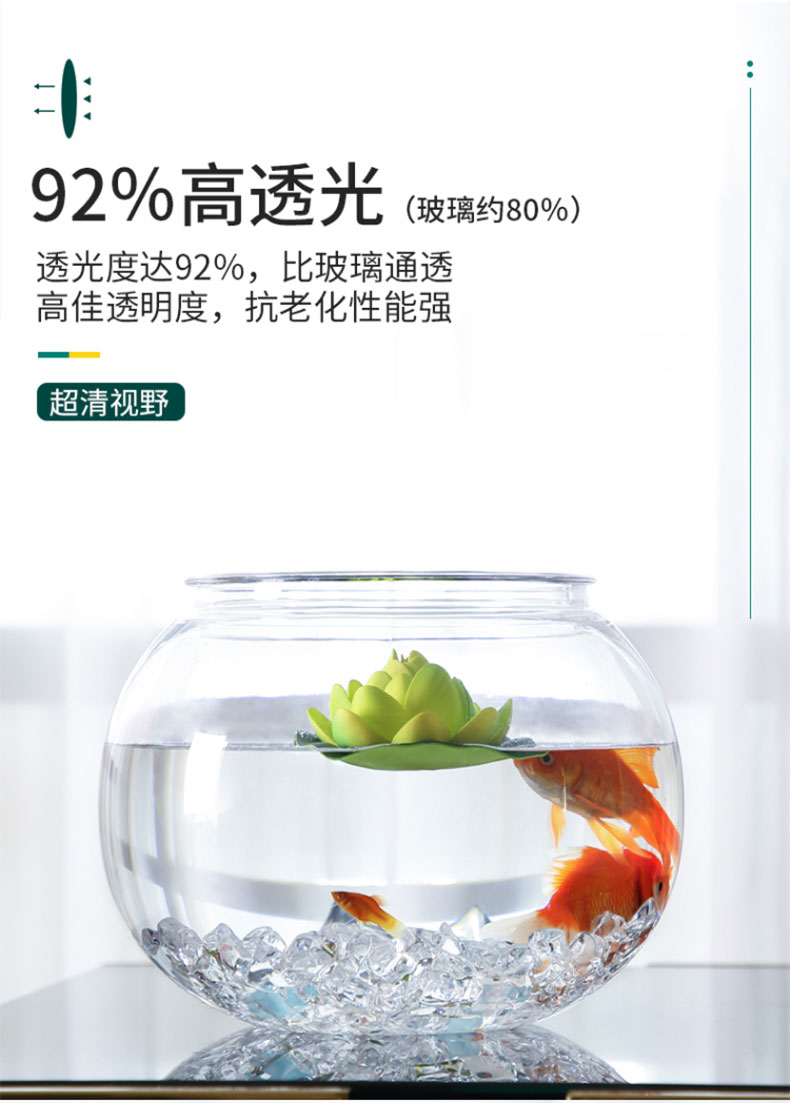 sobo松寶圓形魚缸客廳家用防摔PC塑料金魚缸創(chuàng)意小型造景生態(tài)桌面魚缸 鐵甲武士 第40張