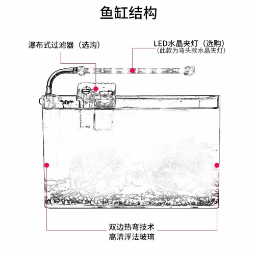 SEASTAR魚缸桌面透明熱彎方形玻璃生態(tài)金魚缸烏龜缸客廳小型迷你辦公桌水族箱 烏龜 第4張