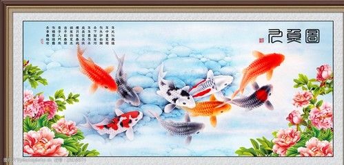 九龍魚國畫：九龍魚國畫寓意著“九如”有所關(guān)聯(lián)，每一條魚都代表其中一“如”