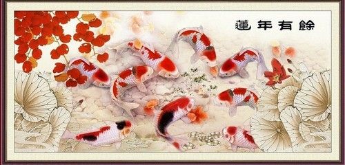 九龍魚國畫：九龍魚國畫寓意著“九如”有所關(guān)聯(lián)，每一條魚都代表其中一“如”