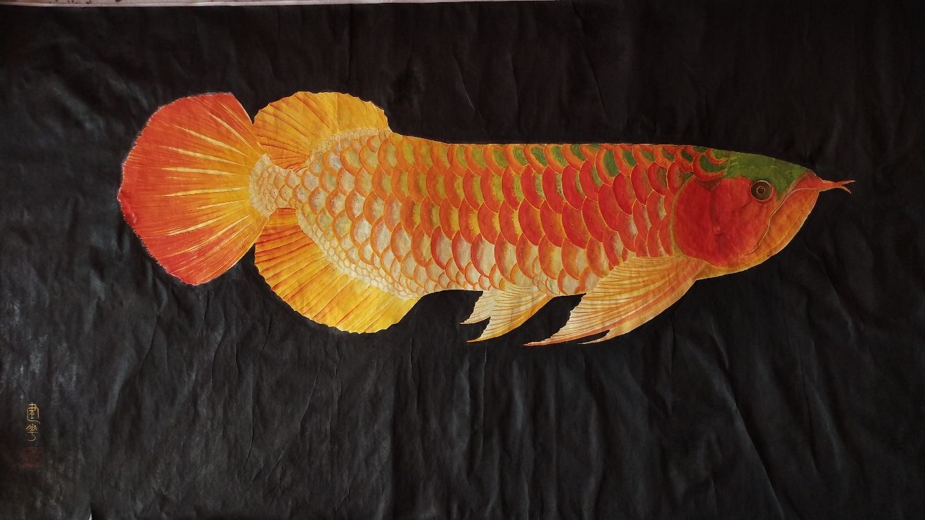 客廳掛紅龍魚(yú)畫(huà)好嗎：客廳掛紅龍魚(yú)畫(huà)寓意吉祥富有活力和繁榮 龍魚(yú)百科 第1張