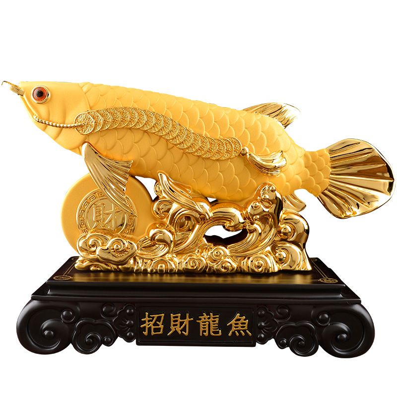 金龍魚擺件魚嘴朝向門好不好：招財(cái)金龍魚擺件招財(cái)怎么擺放 龍魚百科 第4張