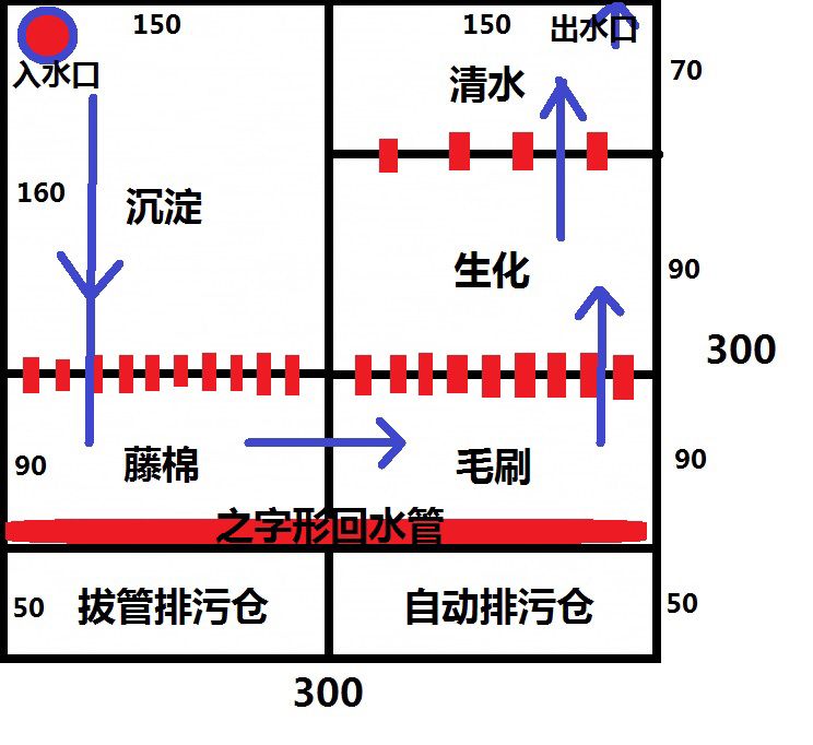 石家莊觀賞魚市場小池子求助田字型過濾池