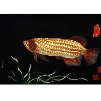 金色金龍魚畫作，張利宏金龍魚作品賞析：色彩斑斕的藝術(shù)作品,色彩斑斕的藝術(shù)作品 龍魚百科 第3張