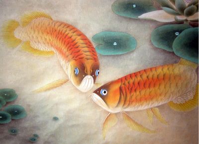 金龍魚畫適合掛在哪里（金龍魚畫如何搭配室內(nèi)裝修金龍魚畫尺寸選擇指南） 龍魚百科 第2張