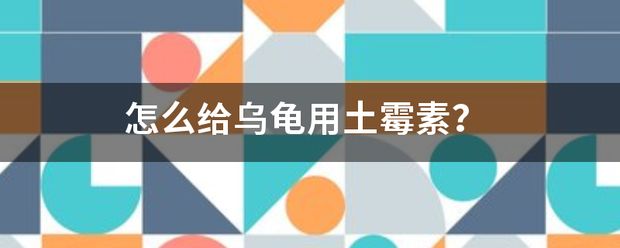 豬鼻龜可以用土霉素嗎：土霉素對烏龜有什么作用 豬鼻龜百科 第2張