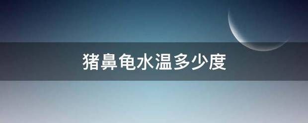 豬鼻龜需要多少溫度的水：豬鼻龜水溫多少合適水溫多少度適合豬鼻龜冬眠期如何管理 豬鼻龜百科 第7張