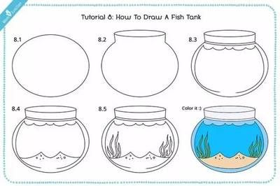 魚缸彩色簡筆畫：如何通過簡筆畫的方式繪制一個彩色的魚缸