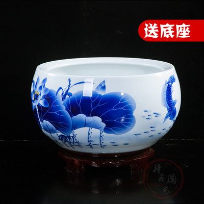 陶瓷魚缸青花：景德鎮(zhèn)青花陶瓷魚缸以其精美的工藝和獨(dú)特的工藝和獨(dú)特的美學(xué)價(jià)值 魚缸百科 第4張