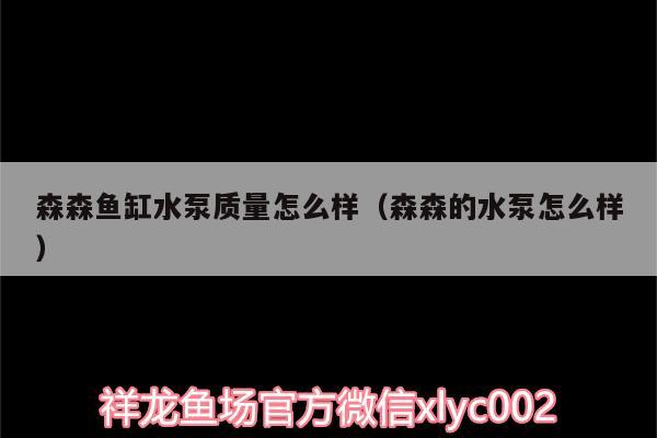 森森魚缸水泵質(zhì)量怎么樣（森森的水泵怎么樣） 魚缸水泵 第2張