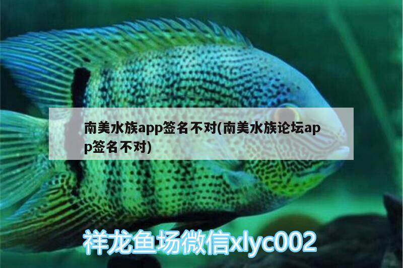 南美水族app簽名不對(duì)(南美水族論壇app簽名不對(duì))