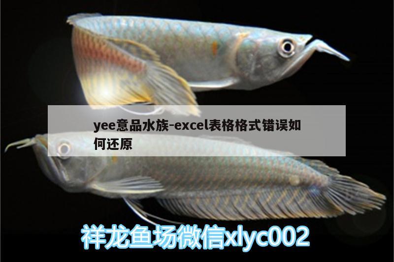 yee意品水族:excel表格格式錯(cuò)誤如何還原