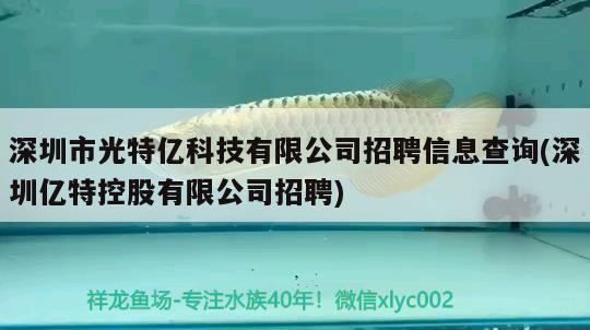 深圳市光特億科技有限公司招聘信息查詢(深圳億特控股有限公司招聘)