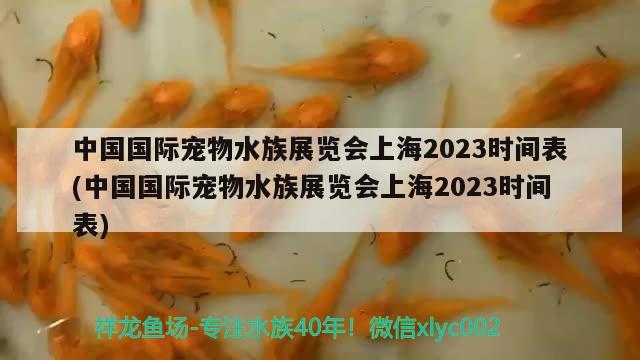 中國國際寵物水族展覽會上海2023時間表(中國國際寵物水族展覽會上海2023時間表)