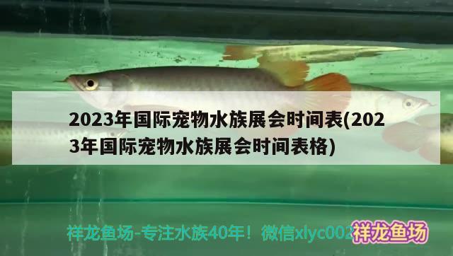 2023年國際寵物水族展會時間表(2023年國際寵物水族展會時間表格)