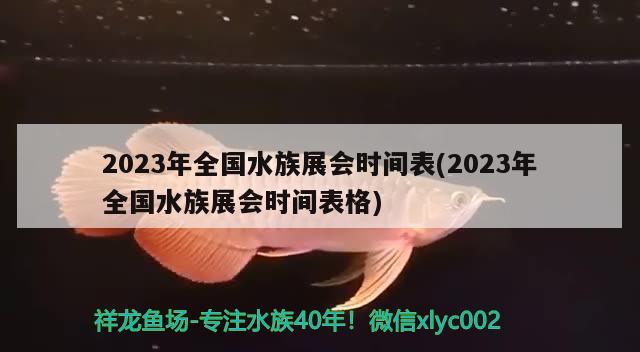 2023年全國水族展會時間表(2023年全國水族展會時間表格) 水族展會