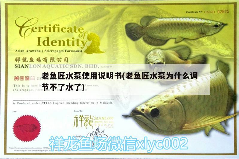 老魚匠水泵使用說(shuō)明書(老魚匠水泵為什么調(diào)節(jié)不了水了)